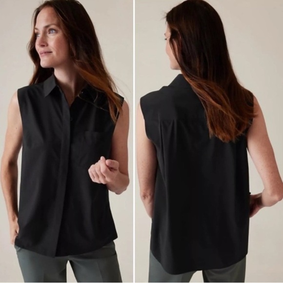 Athleta Everlasting Tank Sleeveless Travel Career Stretch Breathable Black 1X - Picture 2 of 11